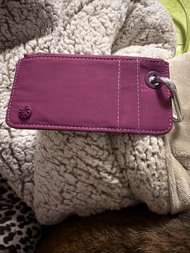 Athleta Coffee Run Wallet 2.0 OS Berry Card Holder Clip Zip Pouch Sporty Compact