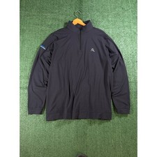 Rhoback Quarter Zip Pullover Mens XL Grey Good Performance Stretch Logo