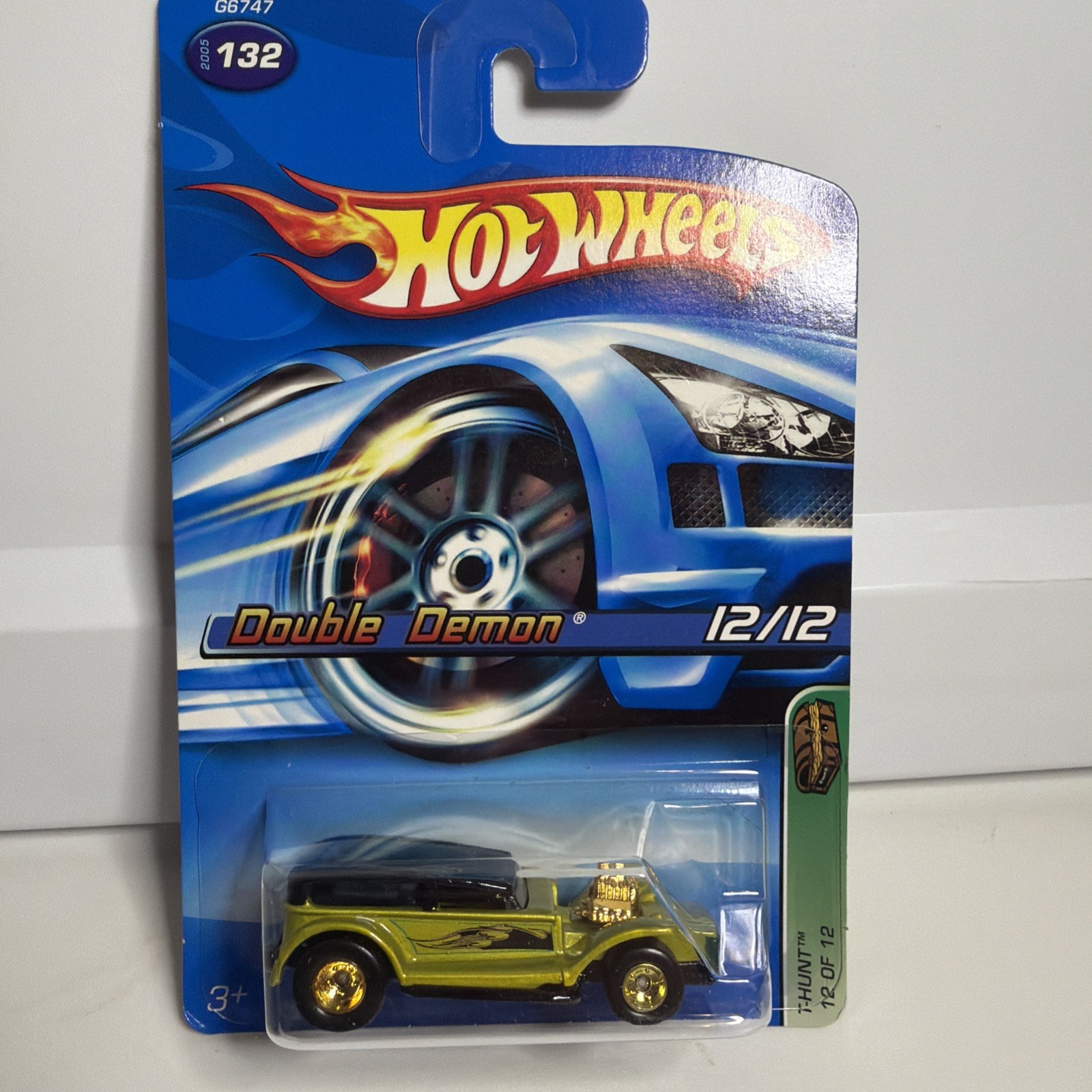 2004 Hot Wheels #104 Treasure Hunt 4/12 DOUBLE DEMON Gold  Real Riders