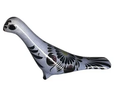 Mexican Tonala Pottery Bird Peacock Blue 6”