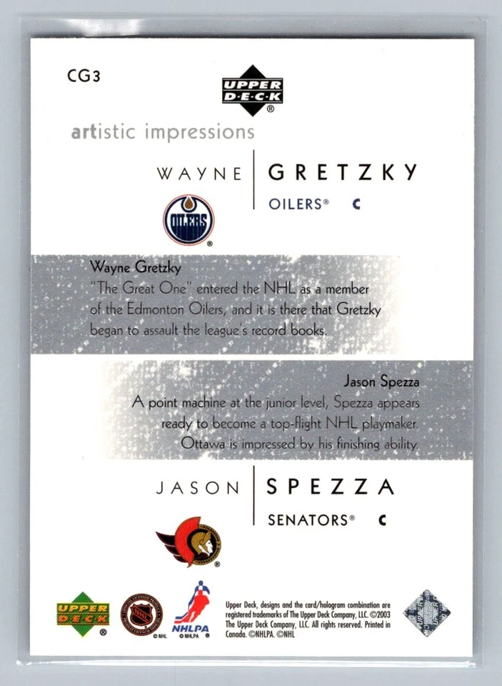 2002-03 Upper Deck #CG3 Wayne Gretzky / Jason Spezza Common Ground - Image 2 of 2