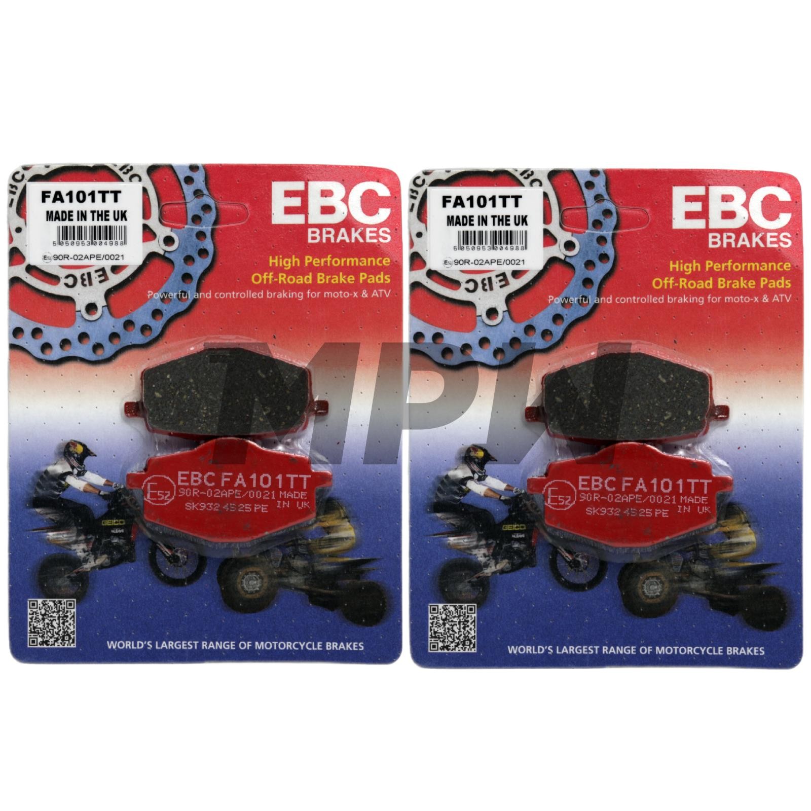 GILERA Oregon 250 Quad 2007 EBC FA101TT Enduro/MX Carbon TT Brake Pads Front L&R
