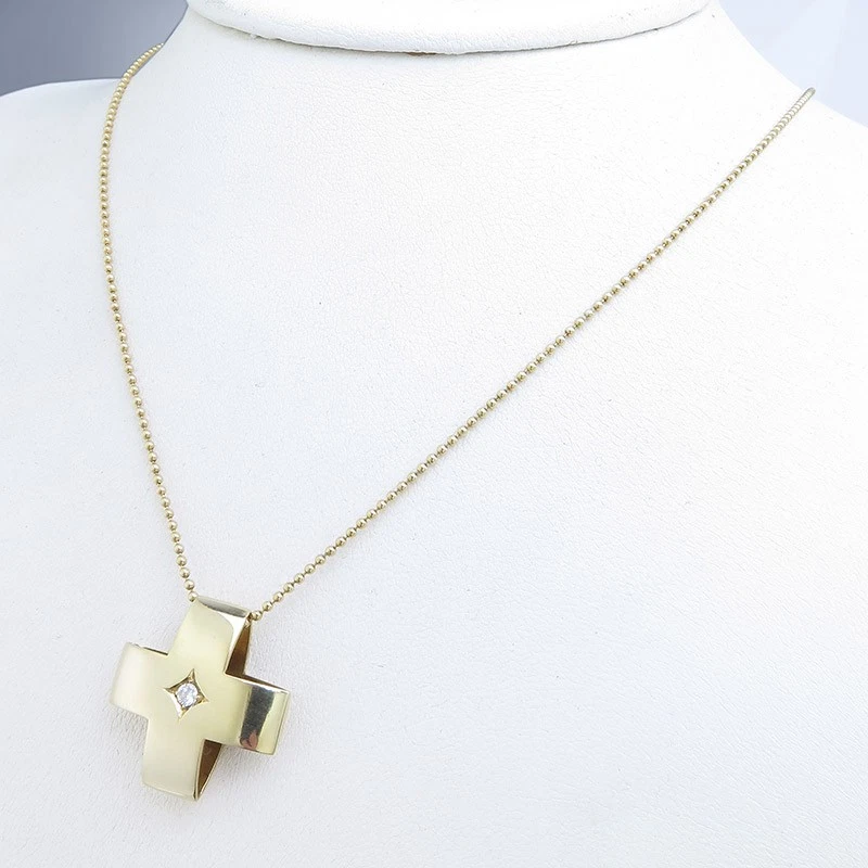 Wempe Kreuz Anhänger Kugelkette 750er Gelbgold - Bild 4 von 4