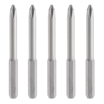 5pcs PH1 Magnetic Phillips Screwdriver Bit 5/32'' Hex Shank 45mm Length S2 Steel