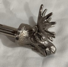 Moose Head Silver Tone Metal Bottle Stopper Pourer with Spout, 1-Pack