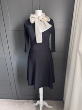 Zara black cream stretchy jumper skater dress Size M 8 10