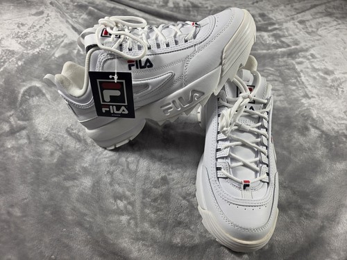 Fila Women's 10 White Disruptor II Premium Fashion Sneakers Chunky Sole NWOB
