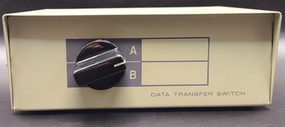 Vintage DB25 A/B Data Transfer Switch Box Manual Serial Parallel Port Selector