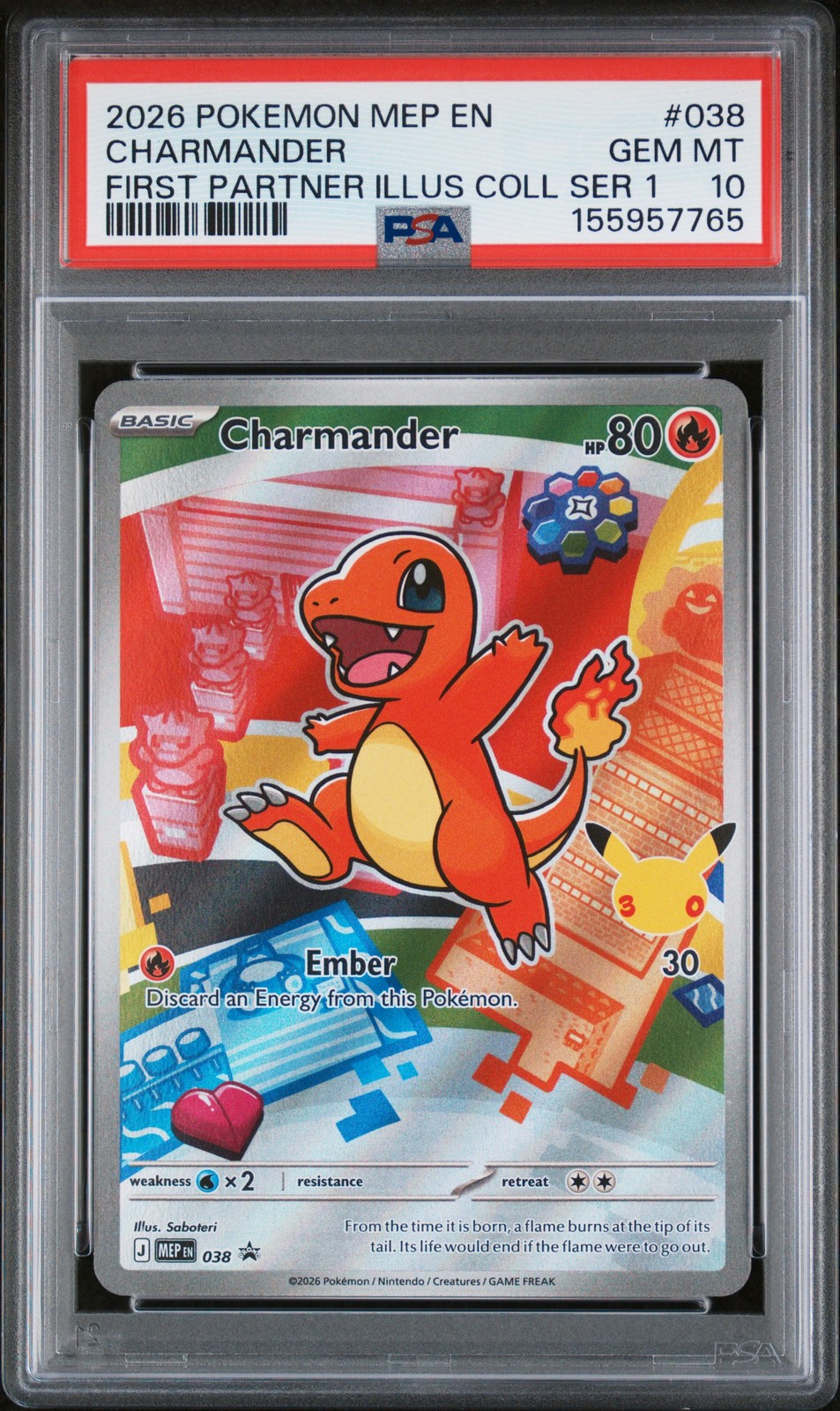 2026 POKEMON MEP EN-ME BLACK STAR PROMO #038 CHARMANDER PSA 10