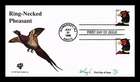 US COVER RING NECKED PHEASANT FIRST DAY ISSUE PUGH HAND PAINTED