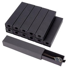 16Pcs Black Drawer Jewelry Gift Box, 8.2x1.7x1.3inch Rectangles Cardboard Jew...