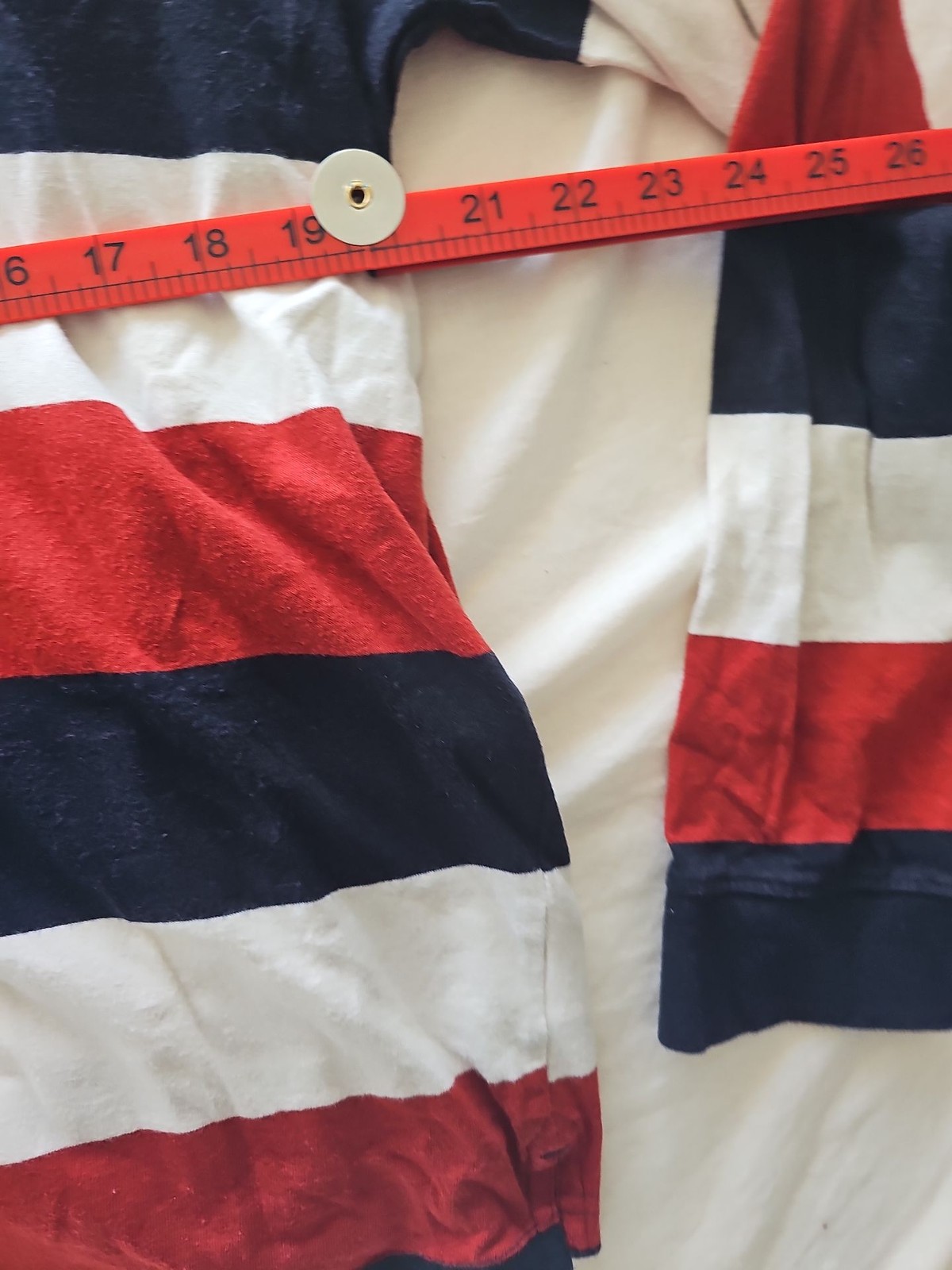 Vintage Striped Long Sleeve Rugby Shirt Red White and Blue 310 image 4