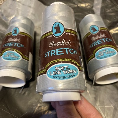 Maxi-Lock Stretch Serger Cone Nylon Thread 2000yd Each. Beige 3 PACK. New.