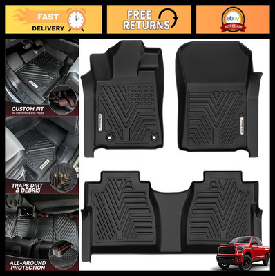 Custom Fit Floor Mats for 2014-2021 Toyota Tundra Double & Crew Max, All Weather