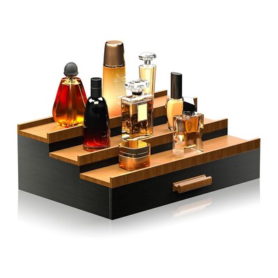 Holz Aufbewahrungsbox Parfüm Display Ständer mit versteckter Schublade Stufen7778
