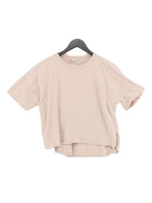 Zara Damen T-Shirt S hellbraun 100% andere Kurzarm Rundhals Basic