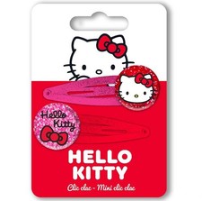 Fermacapelli molletta clic clac - Hello Kitty - Blister 2 pezzi