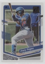 2023 Panini Chronicles Clearly Donruss Purple /25 Andy Pages #22 fs9