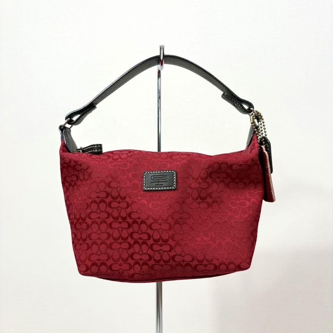 Coach Authentic Red Signature Accessory Pouch Bag Pre-Owned