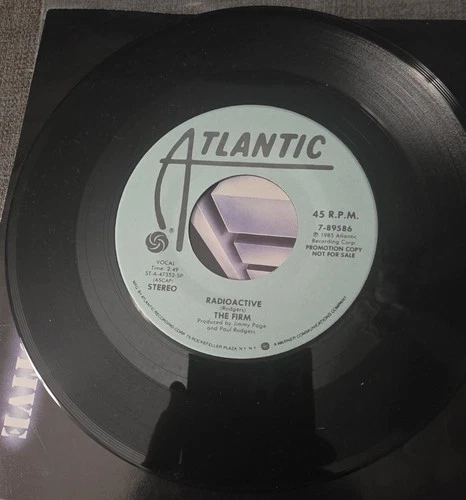 Jimmy Page (Led Zeppelin) The Firm - Radioactive US Promo 45rpm EX/VG+