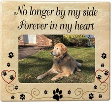 Pet Memorial - Ceramic Picture Frame - No Longer By My Side Forever in My Hea...