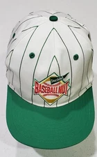 Vintage 90s Sunkist Baseball Nut Pinstripe Snapback Hat Cap VTG