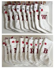 New Wondershop Initial Monogram Knit 19" Christmas Stocking White Letters