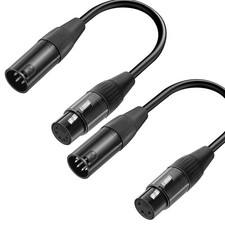 Kumiho 2-Pack XLR to DMX Adapter Cables 12-Inch 3-Pin Male to 5-Pin Female ...