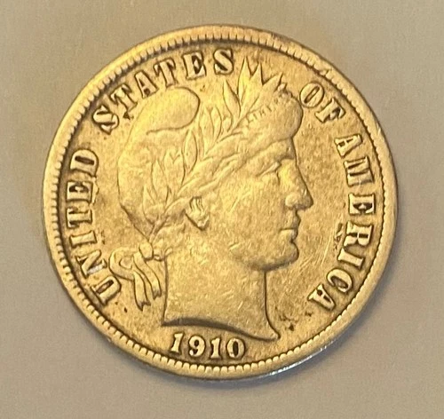 1910-s Barber dime Nice vf tough date