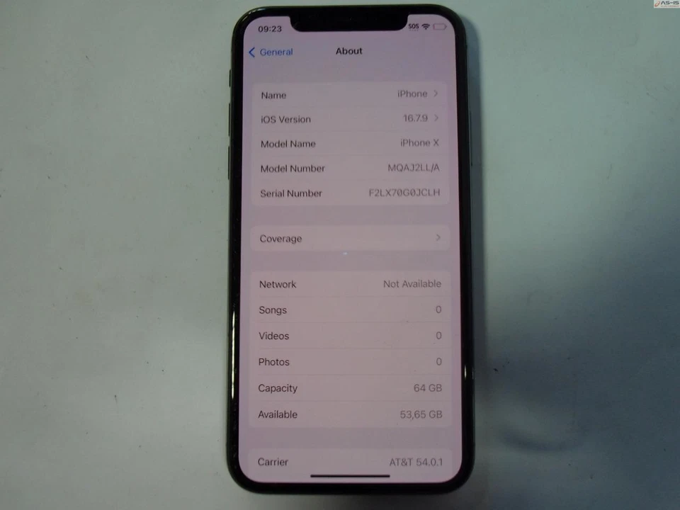 *AS-IS* Apple iPhone X 64GB (AT&T) Space Gray Smartphone - Image 2 of 3