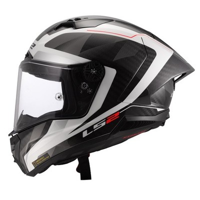 LS2 FF805 Thunder GP Aero Raute Carbon Motorrad Helm Gr. S - Weiß Grau