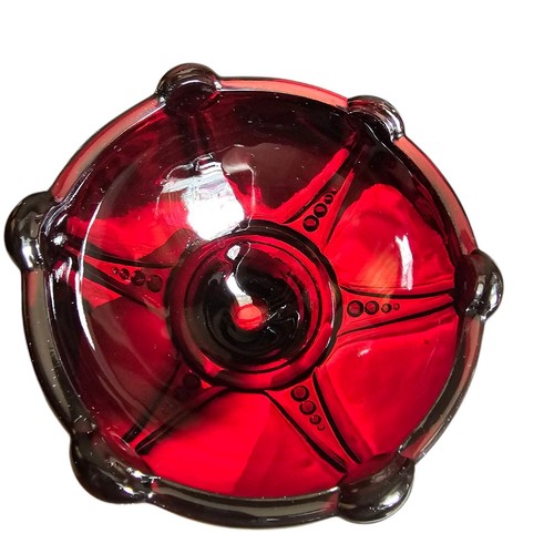 VTG MCM PAIR Anchor Hocking Royal Ruby Red Depression Glass Candle Holders - Picture 2 of 8