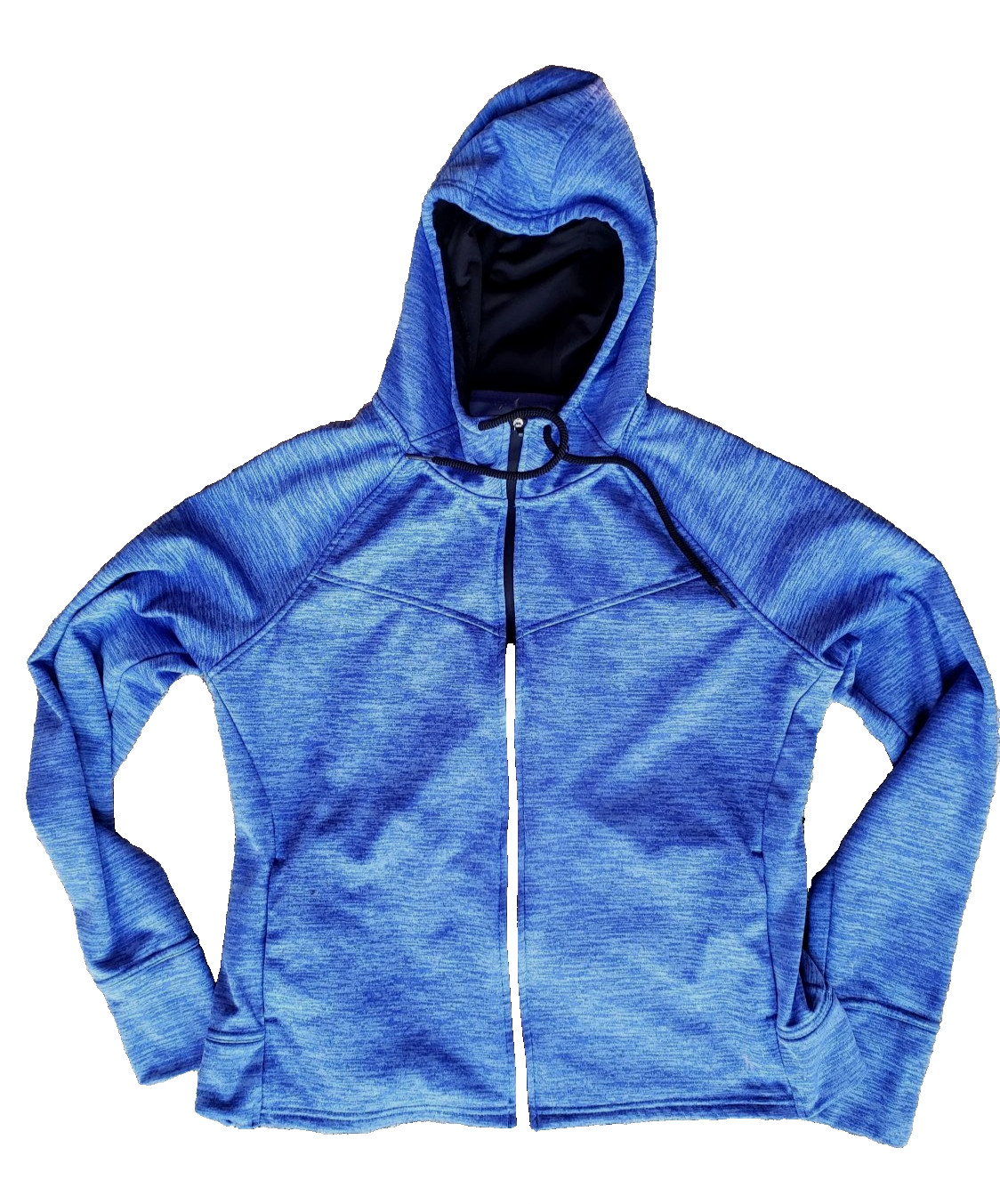 danskin jacket womens XL space-dyed blue heather athletic full zip sportswear