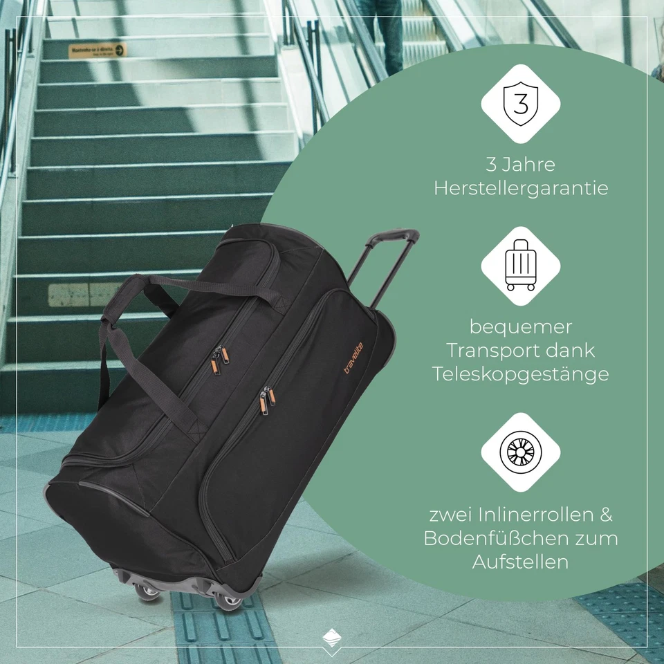 Trolley Reisetasche mit Rollen Sporttasche Basics Fresh Weichgepäck Rolltasch... - Bild 4 von 4