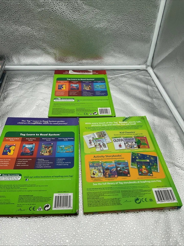 Lot of 3 LeapFrog LeapReader TAG Books Disney TOY STORY 3 / Little Mermaid/ Cars - Image 2 of 2