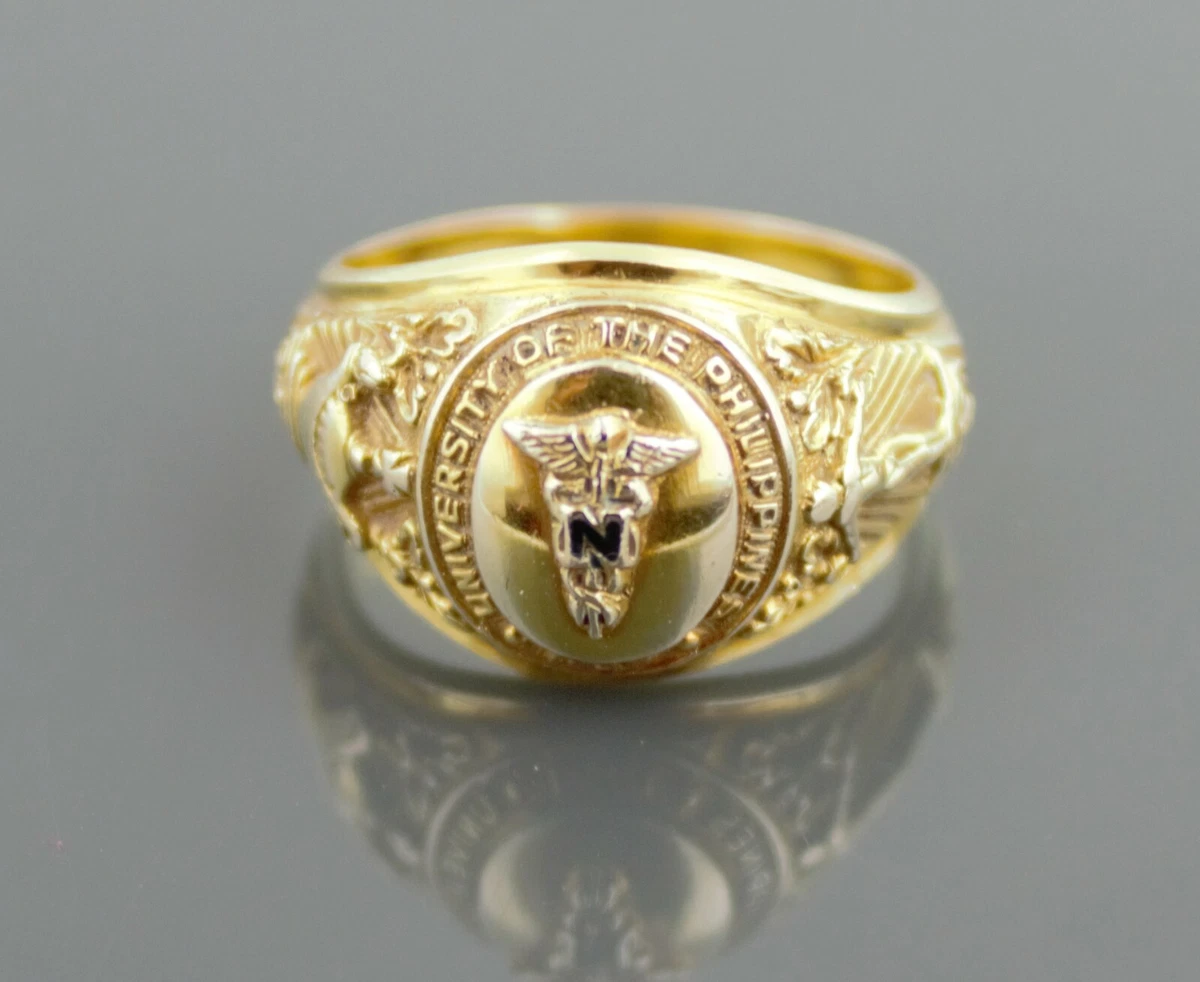 Vintage 14k Yellow Gold 1957 University of the Philippines PGH Class Ring