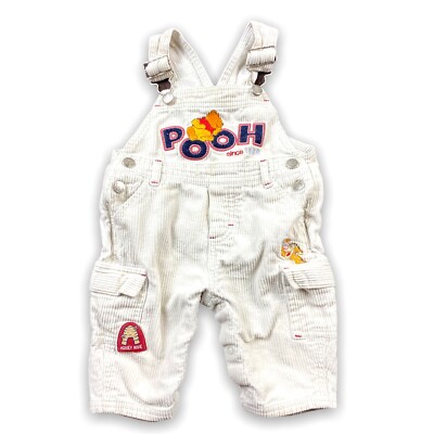 Vtg 90 S Disney Winnie The Pooh Embroidered Corduroy Bib Overalls Size 6 9 Mos Ebay