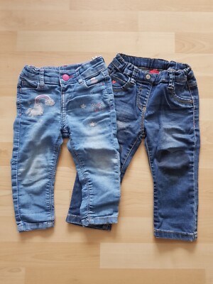   s.Oliver & Dopodopo 2 x Jeans Mädchen Gr. 80 Einhorn Bund verstellbar  