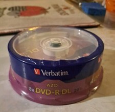 Verbatim DVD R DL 8.5GB 2.4x Speed 20 Pack Double Layer Recordable NEW/Sealed