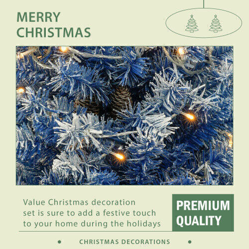 Pre lit Christmas tree artificial Christmas 4-piece set with LED lights, Blue US - Picture 4 of 16