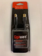 Gigaware Gold-Plated 6-Foot USB 3.0 Cable (2601524) USB-A TO USB-B - PC OR MAC