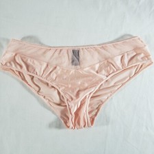 Victoria's Secret Satin Hiphugger Large Pink Sheer Mesh