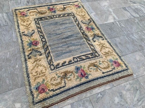 Vintage Beautiful Swedish Scandinavian Soft Rug,Stunning Fluffy Rug 4x5 ft - Picture 7 of 9