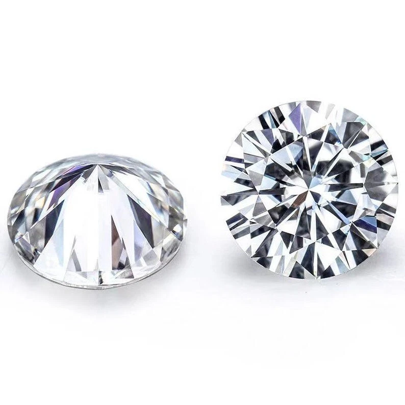 Diamante Moissanite bianca certificato D GRA taglio tondo, gemme di tutte le ... - Immagine 2 di 4