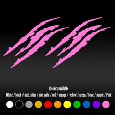 2 Pcs 15 Black Monster Claw Marks Window Hood Body Diecut Vinyl Decal Sticker