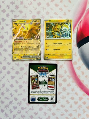 Zapdos EX & Electabuzz Collection Promo - SVP049 - Pokemon 151 plus Code Card!