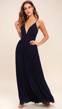 Brand New w/ Tags LULUS Depths Of My Love Maxi Dress - Color Navy Blue - Size XS