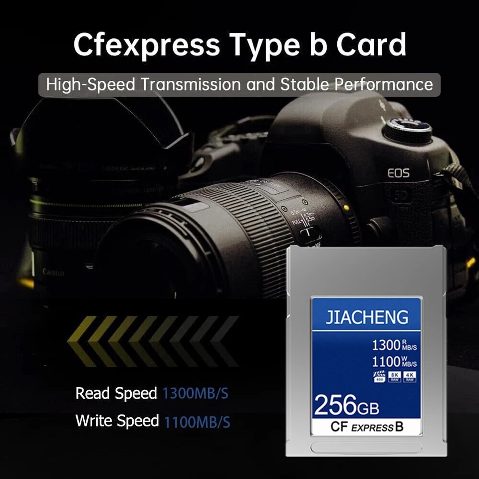 JIACHENG CFexpress Type B Memory Card 256GB For 4K 8K Camera Nikon Z8 Z9 Canon - Image 3 of 4