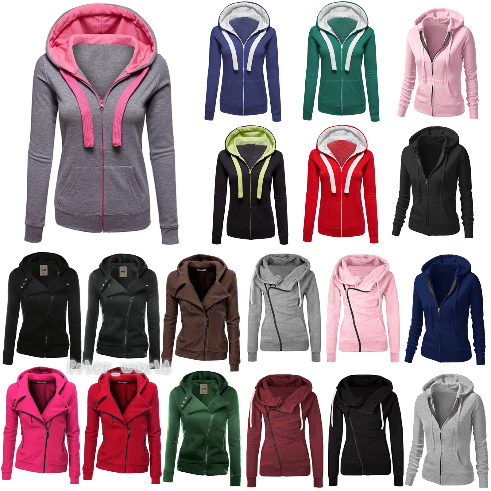 women's white hooded zip up sweatshirt