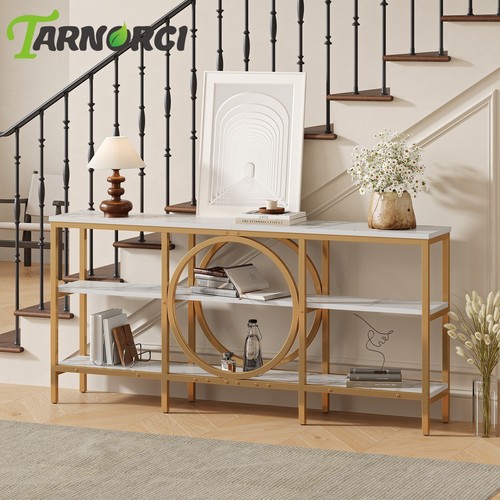 Console Table TV Stand Entertainment Center 3 Tier Entryway Narrow Side Table US - Picture 13 of 13